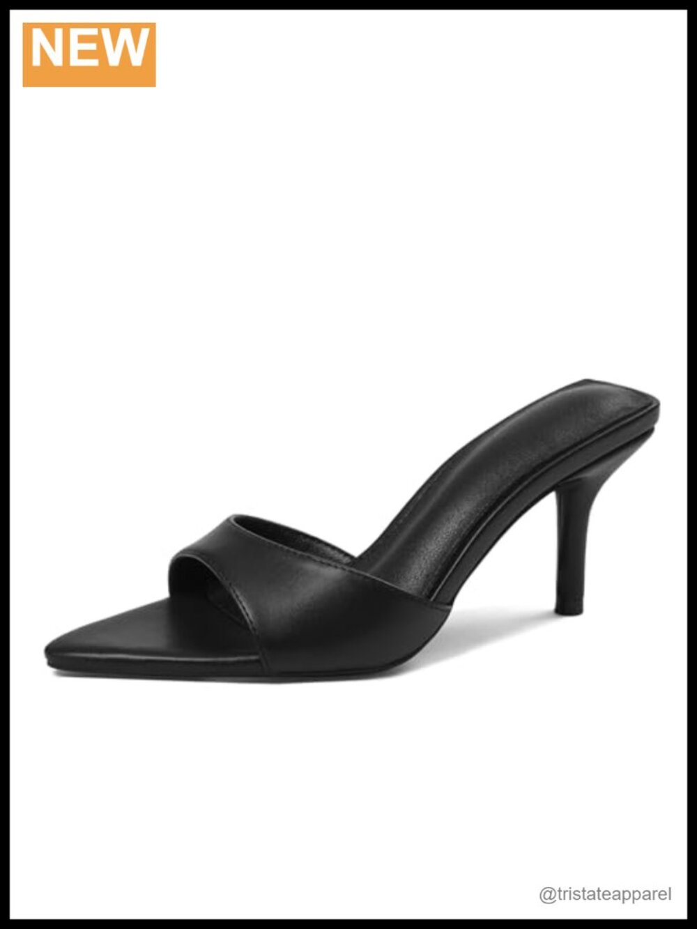 Celbreez Kitten Heels Mules Pointed Peep Toe Slingback Slip On Sandals